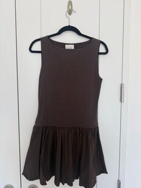 Reformation Brown Sleeveless Drop-Waist Dress